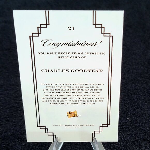 Authentic Charles Goodyear Handwriting Relic Piece of History Inventor - Picture 4 of 4